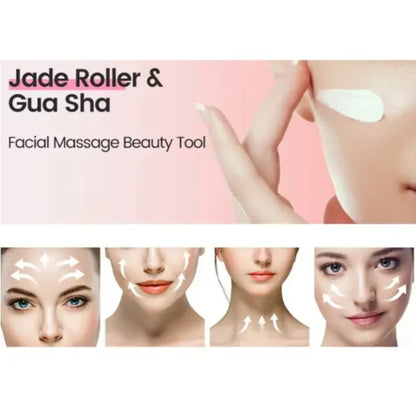 Natural Jade Gua Sha Stone Set – Facial Massager for Glowing Skin