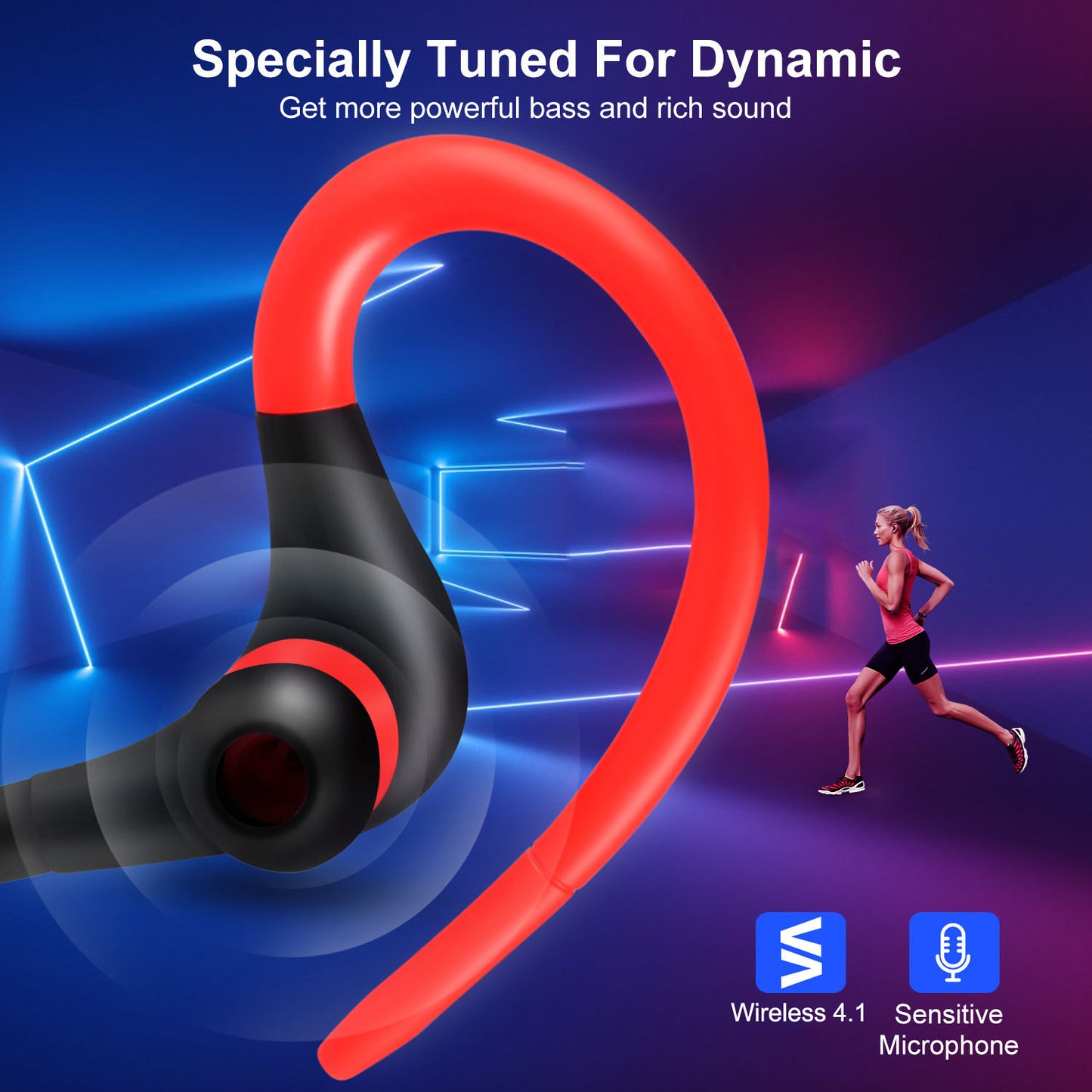 Pandas Tech™ Wireless Sport Earbuds with Mic – Sweatproof In-Ear Headphones