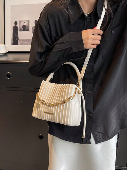Urban Pleated Chain Shoulder Bag – Women’s Fashion Handbag