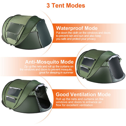 Automatic Pop-Up Camping Tent for 5–8 People | Waterproof Family Tent with Mosquito Net