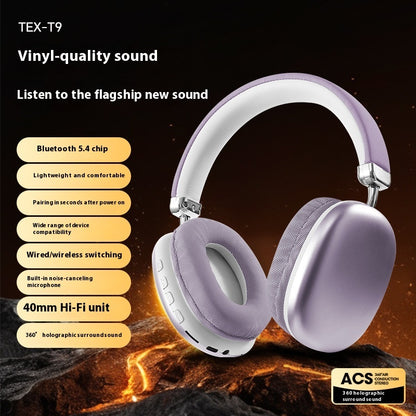 TEX-T9 Wireless Over-Ear Headphones – Deep Bass & Comfort Fit