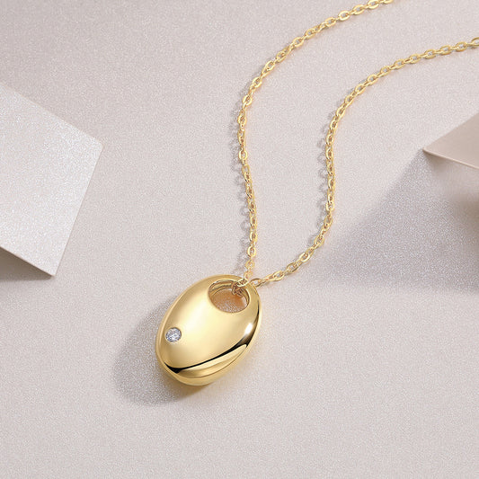 Gold-Plated 925 Silver Moissanite Necklace – Timeless Luxury Shine