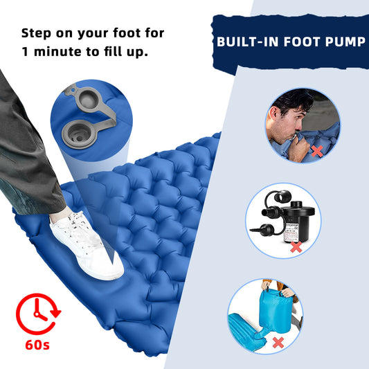 Compact Inflatable Sleeping Pad for Camping & Backpacking