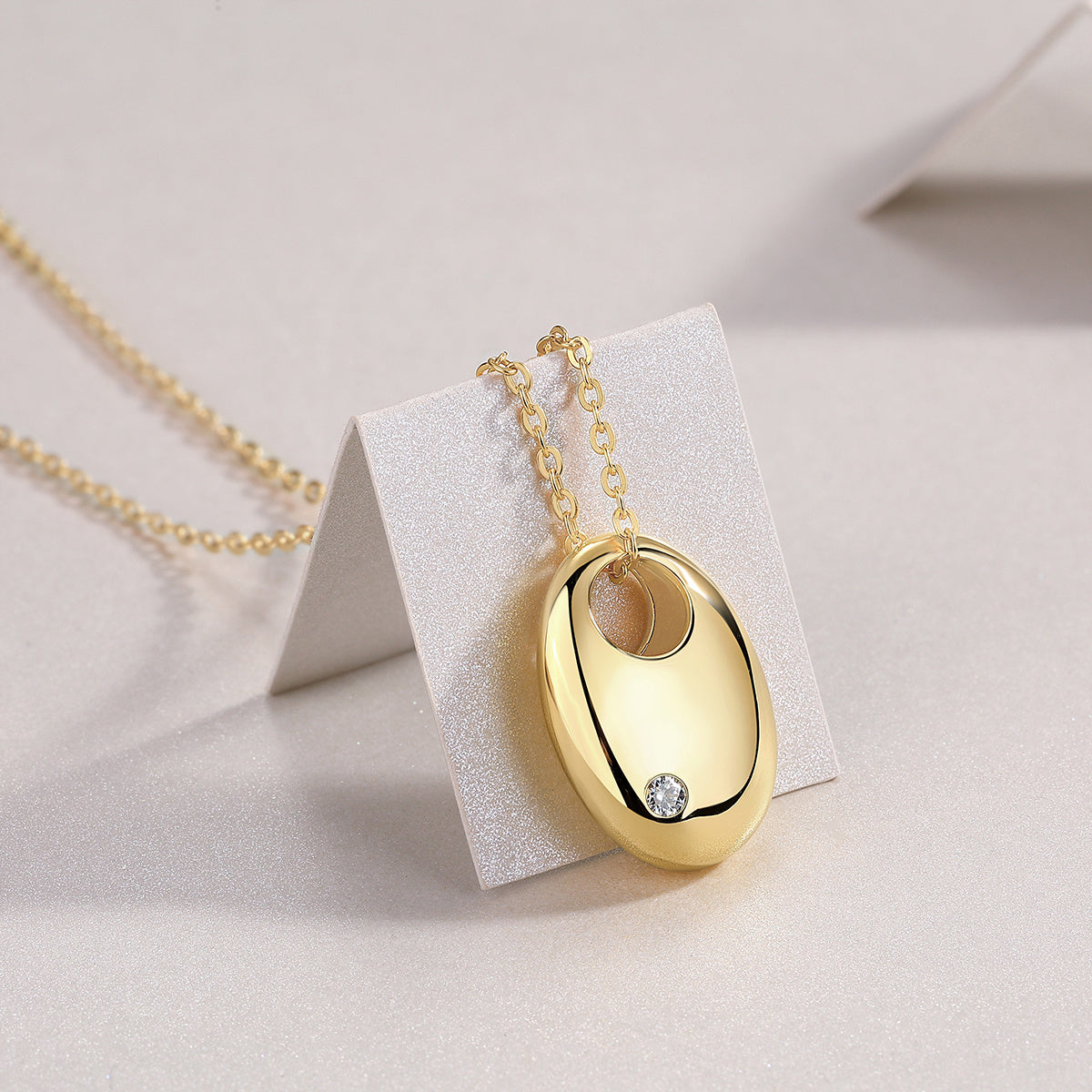 Gold-Plated 925 Silver Moissanite Necklace – Timeless Luxury Shine
