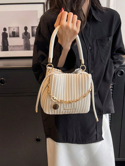 Urban Pleated Chain Shoulder Bag – Women’s Fashion Handbag