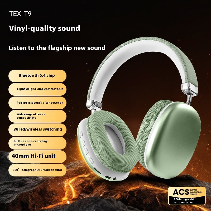 TEX-T9 Wireless Over-Ear Headphones – Deep Bass & Comfort Fit