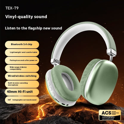 TEX-T9 Wireless Over-Ear Headphones – Deep Bass & Comfort Fit