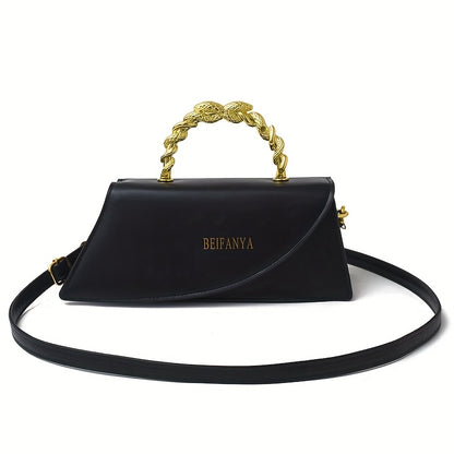 Twist-Handle PU Leather Crossbody Bag – Elegant Small Shoulder Purse for Daily Chic