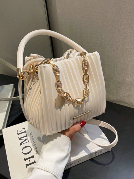 Urban Pleated Chain Shoulder Bag – Women’s Fashion Handbag